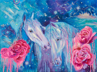 "Love in stardust. Horses" Original artwork