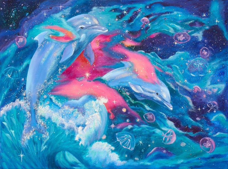 "Stardust. Dolphins" Original artwork