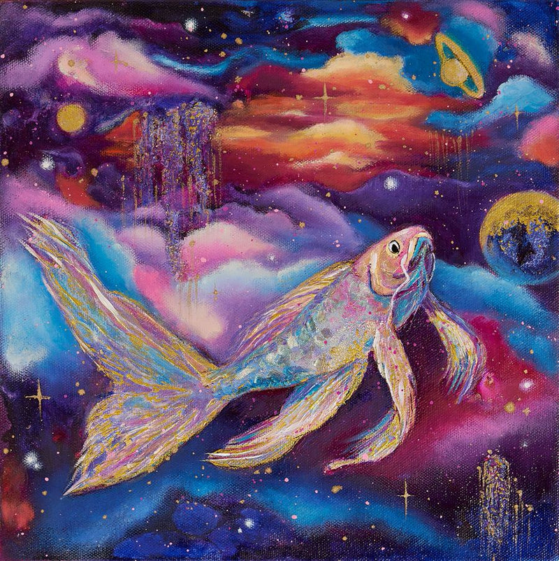 "Koi in Stardust 2" Original artwork