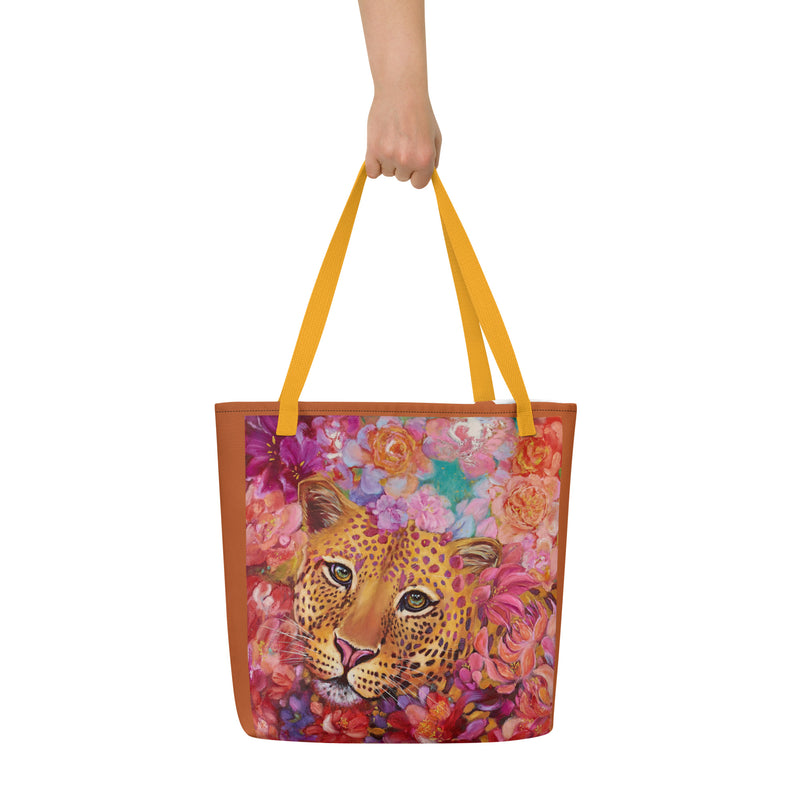 "Blooming eyes" All-Over Print Large Tote Bag