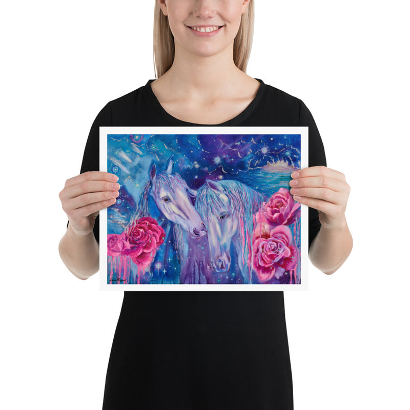 "Love in stardust. Horses" Enhanced Matte Paper Poster